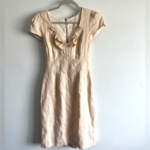 Rebecca Taylor linen silk essential twill sheath dress size S - Picture 7 of 10